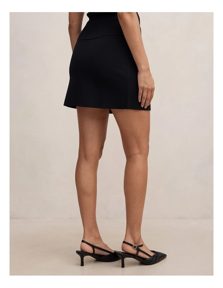 Esther Knitted Mini Skirt in Black image 2