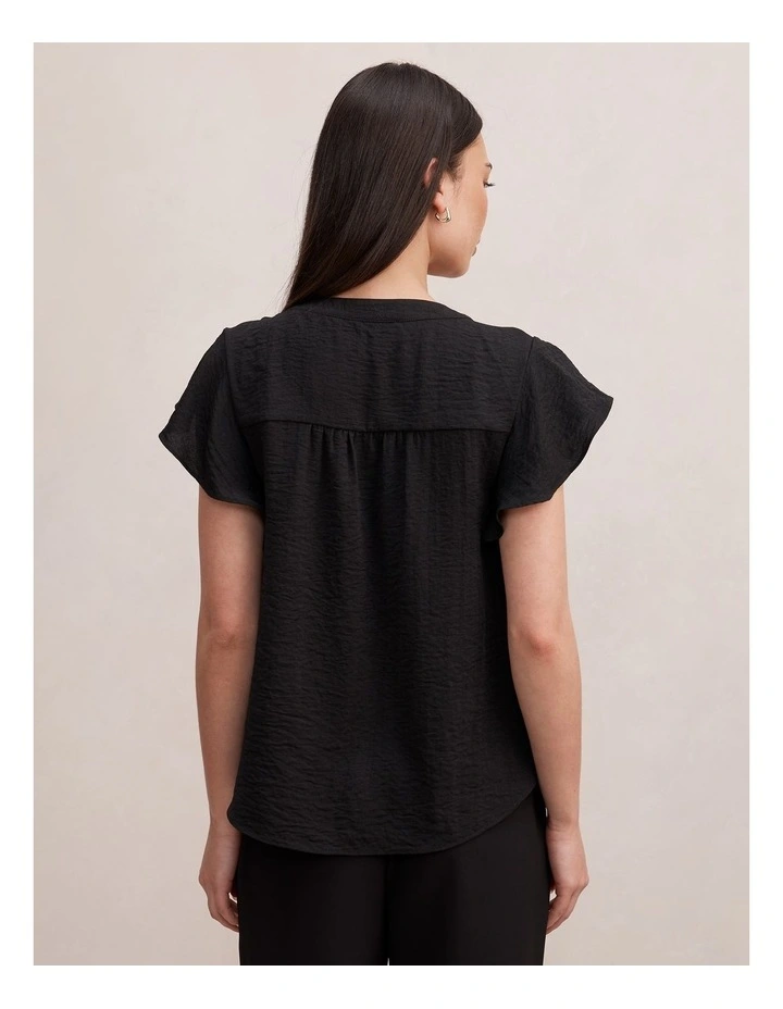 Cecilia Flutter Sleeves Blouse Black image 2