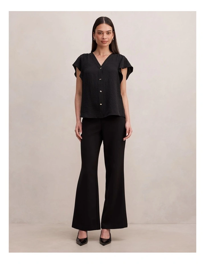 Cecilia Flutter Sleeves Blouse Black image 5