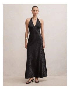 Eleanora Halter Neck Dress in Black