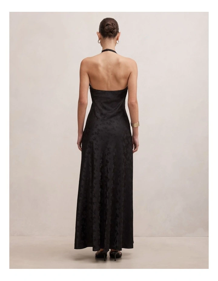 Eleanora Halter Neck Dress in Black image 2
