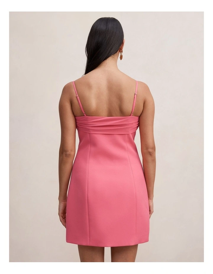 Sully Folded Cowl Neck Mini Dress in Pink image 2