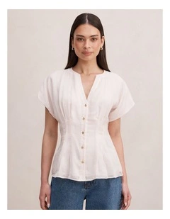 Jemma V-Neck Blouse in Pink