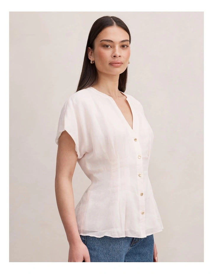 Jemma V-Neck Blouse in Pink image 3