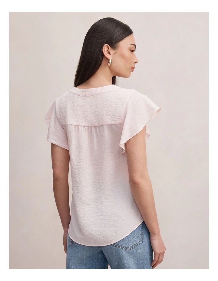 Cecilia Flutter Sleeves Blouse in Pink image 2