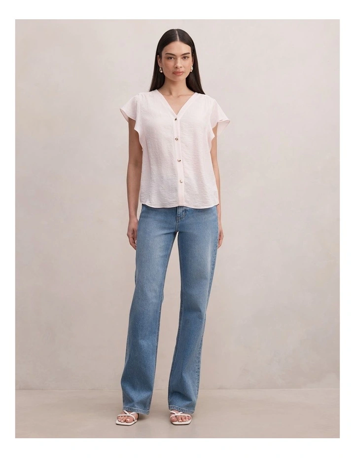Cecilia Flutter Sleeves Blouse in Pink image 5
