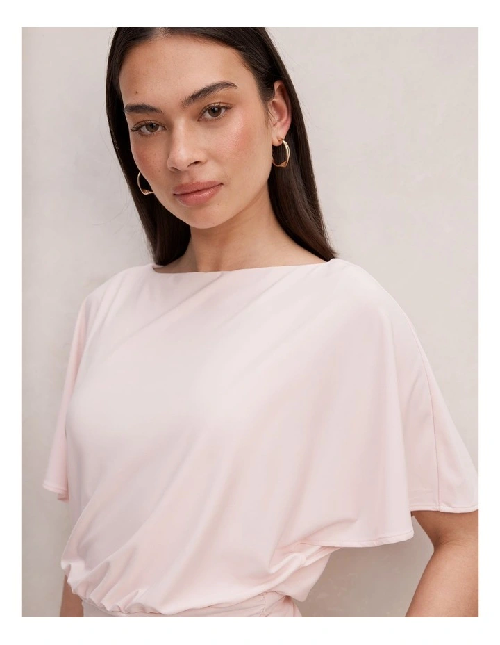 Piper Cinched Flutter Sleeves Top in Pink image 4