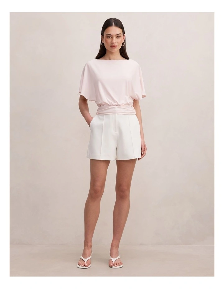 Piper Cinched Flutter Sleeves Top in Pink image 5