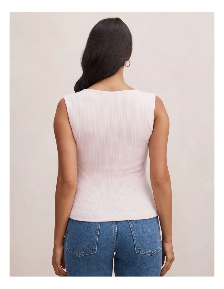 Frankie Boat Neck Tank Top in Pink image 2