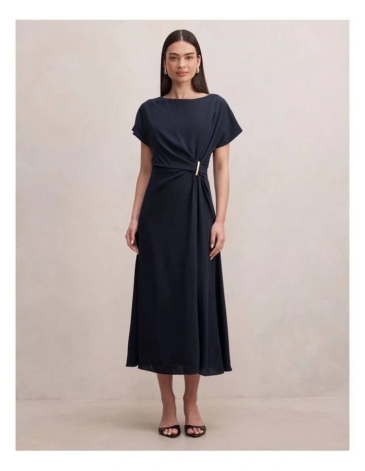 Wren Hardware Detail Midi Dress in Navy image 1