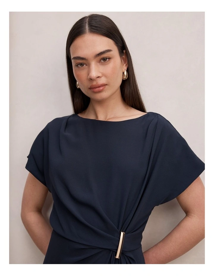 Wren Hardware Detail Midi Dress in Navy image 4