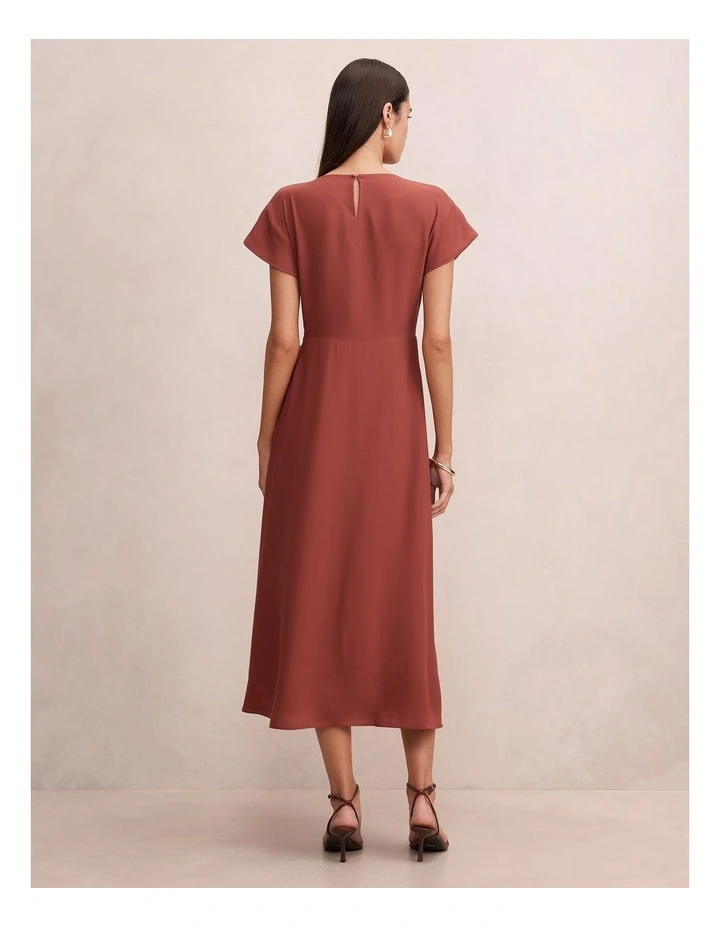 Wren Hardware Detail Midi Dress in Brown image 2