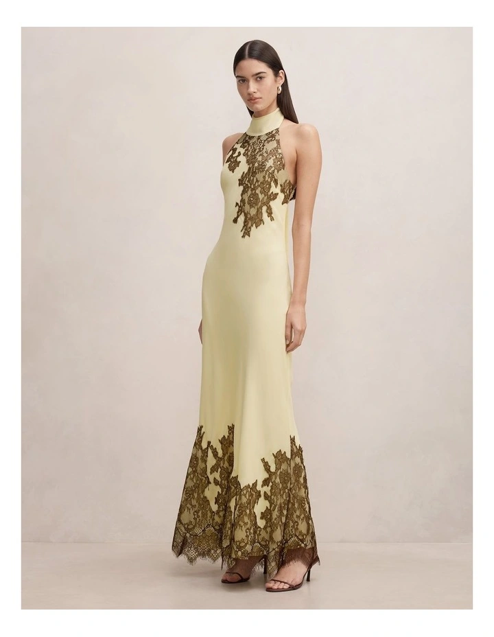 Aurelia Lace Trim Maxi Dress in Yellow image 3