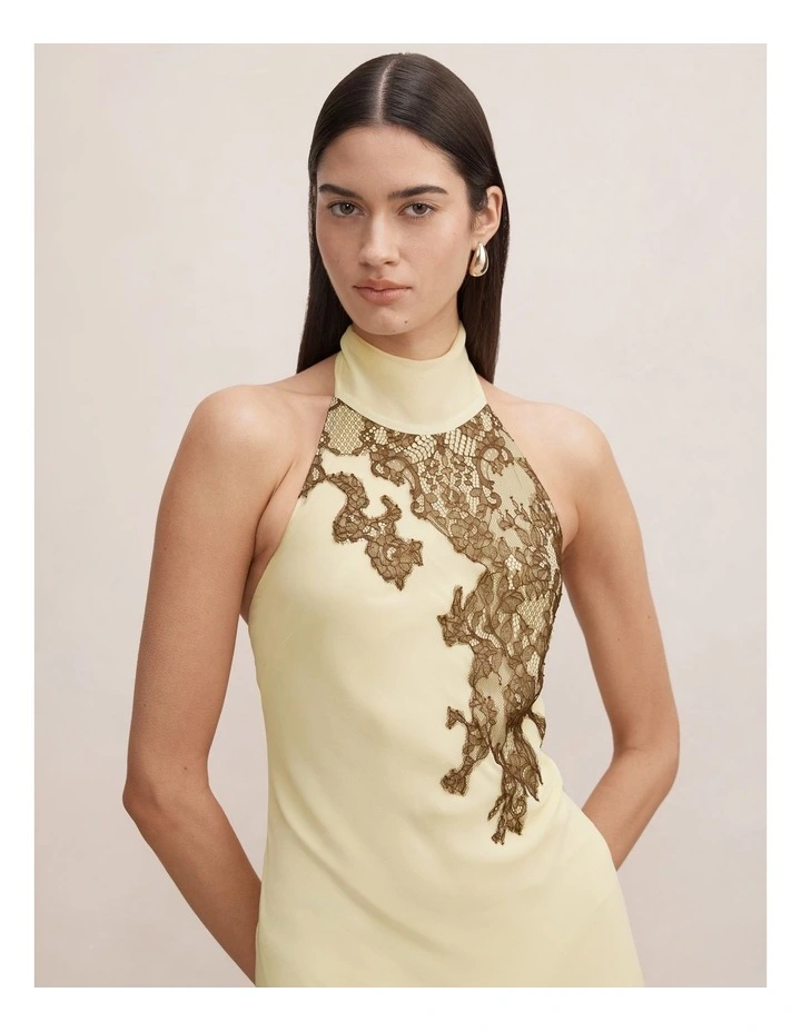 Aurelia Lace Trim Maxi Dress in Yellow image 4