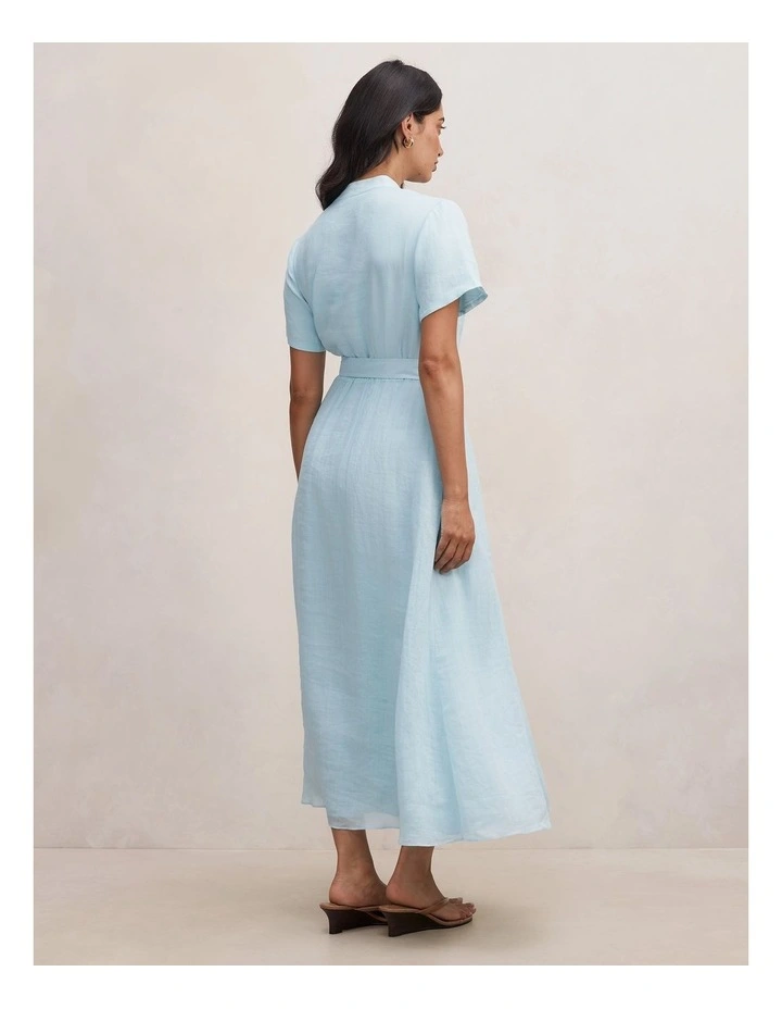 Therese Short Sleeves Midi Dress in Blue image 2