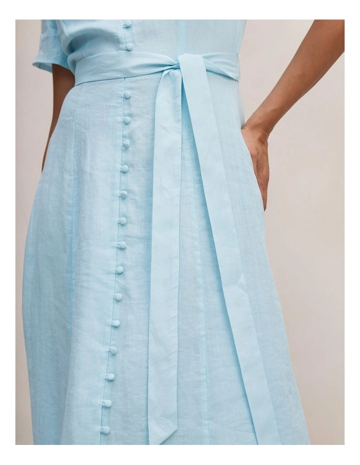 Therese Short Sleeves Midi Dress in Blue image 4