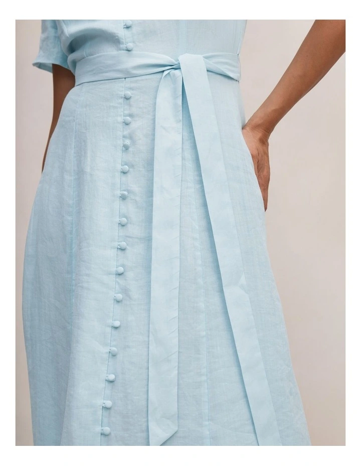 Therese Short Sleeves Midi Dress in Blue image 4