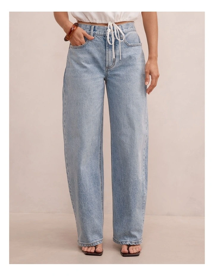 Emma Mid Rise Barrel Leg Jeans in Blue image 1