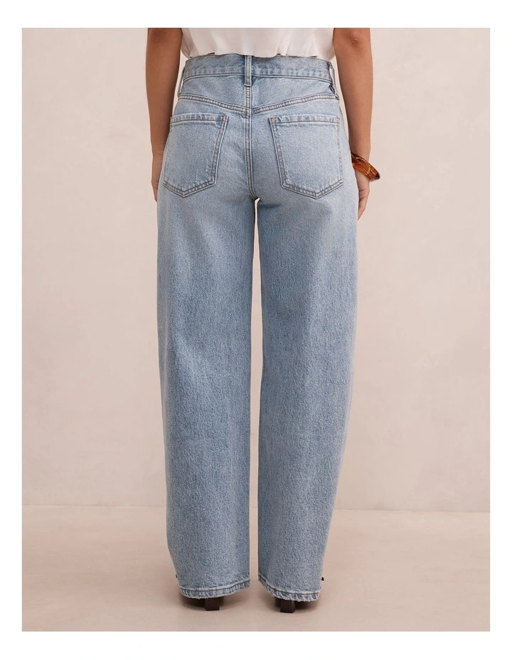 Emma Mid Rise Barrel Leg Jeans in Blue image 2