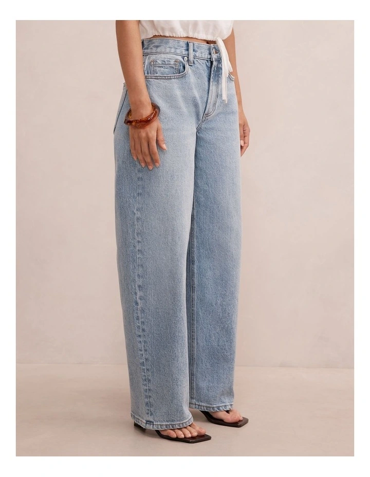 Emma Mid Rise Barrel Leg Jeans in Blue image 3