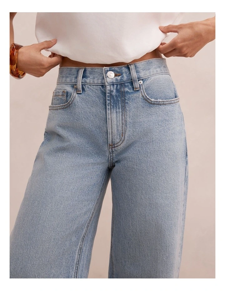 Emma Mid Rise Barrel Leg Jeans in Blue image 4