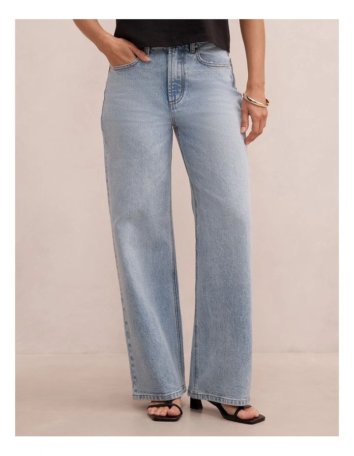 Nicki Mid Rise Straight Jeans in Blue image 1