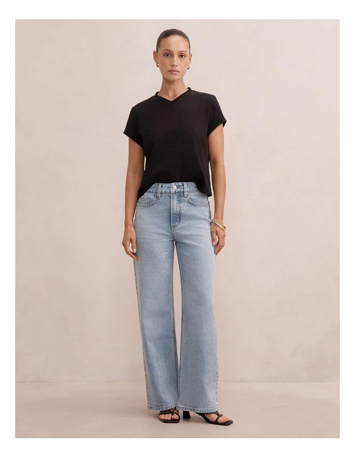 Nicki Mid Rise Straight Jeans in Blue image 5