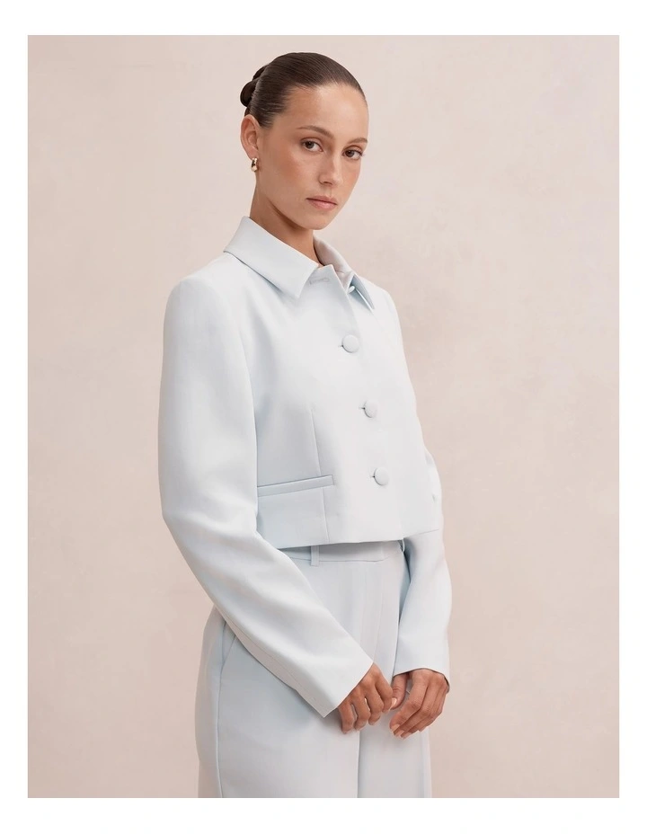 Alex Top Collar Jacket in Blue image 3