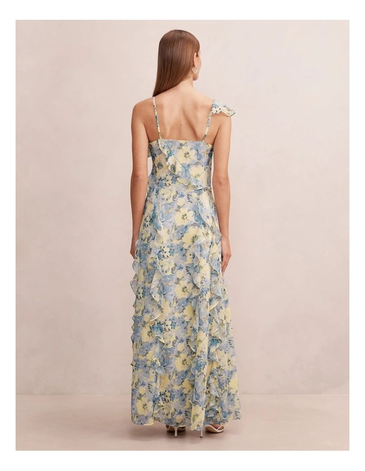 Lorenze Ruffle Maxi Dress in Multi image 2