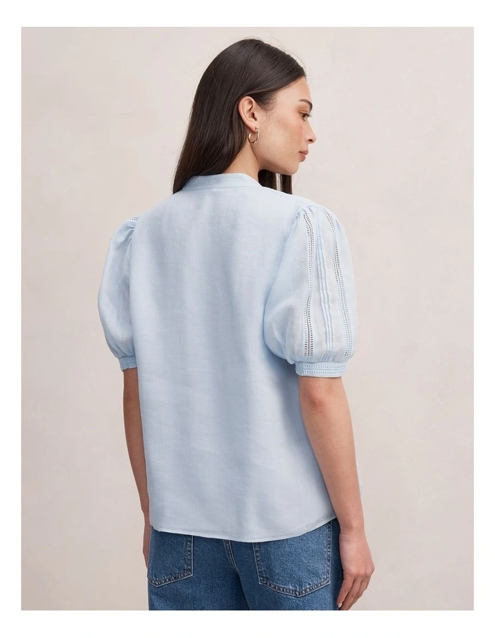 Skye Trim Detail Blouse in Blue image 2