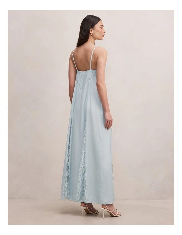 Salome V-Neck Lace Maxi Dress in Blue image 2