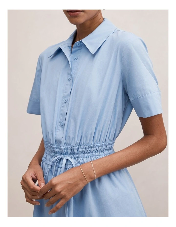Brynn Elastic Waist Midi Dress in Blue image 4
