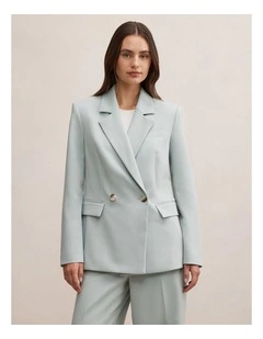 Lee Double Breasted Blazer in Blue