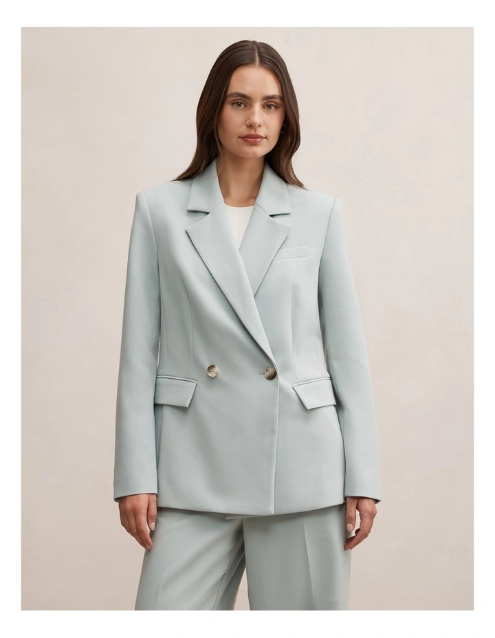 Lee Double Breasted Blazer in Blue image 1