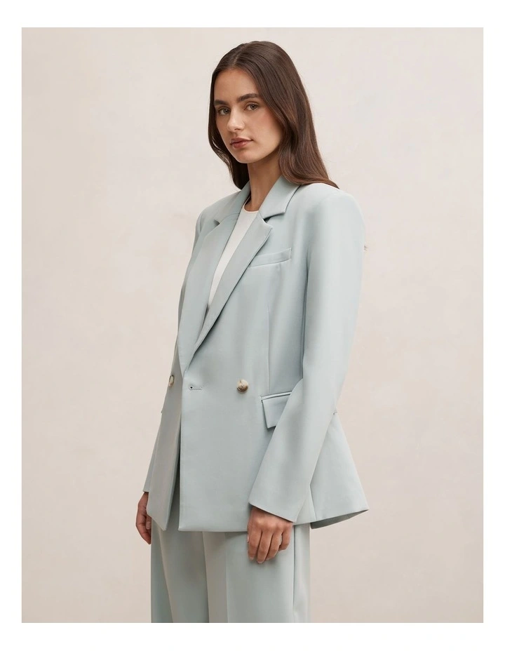 Lee Double Breasted Blazer in Blue image 3