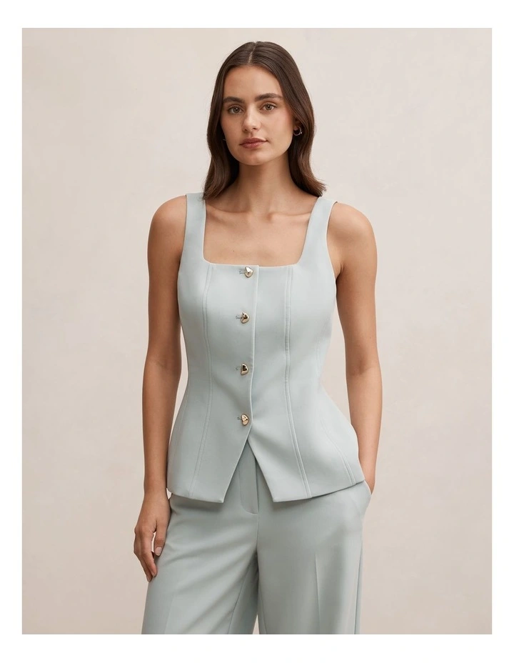 Lee Square Neck Waistcoat in Blue image 1