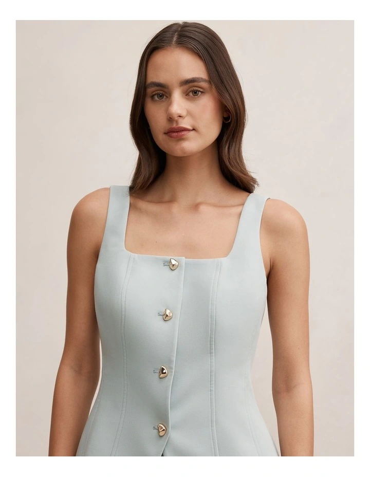 Lee Square Neck Waistcoat in Blue image 4