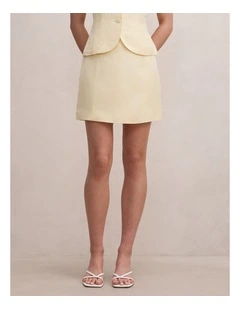 Ali Linen Mini Skirt in Yellow