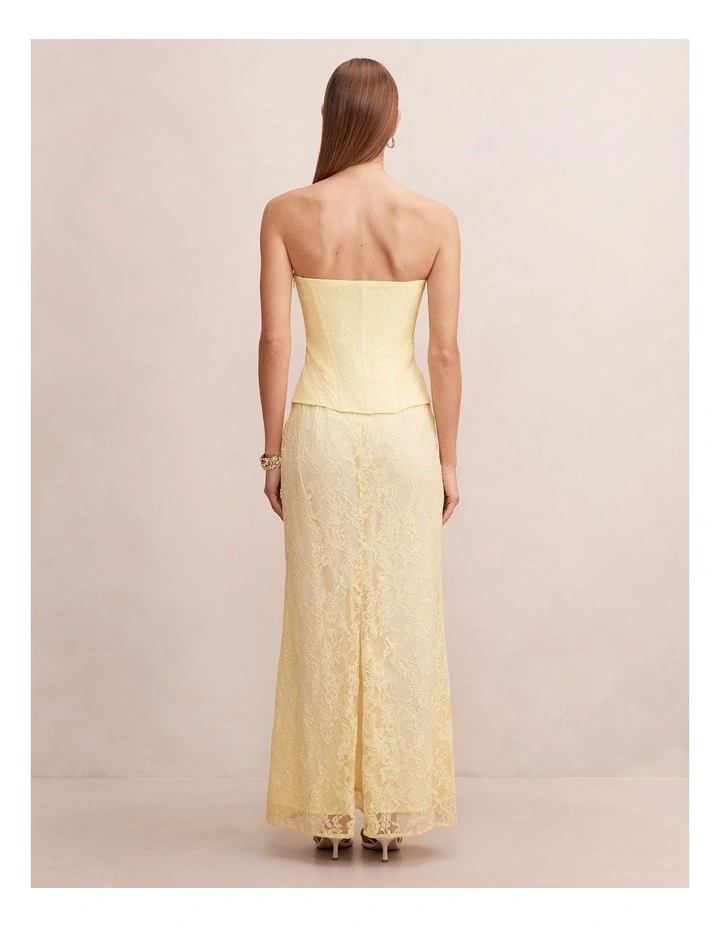 Myla Lace Corset Maxi Dress in Yellow image 2
