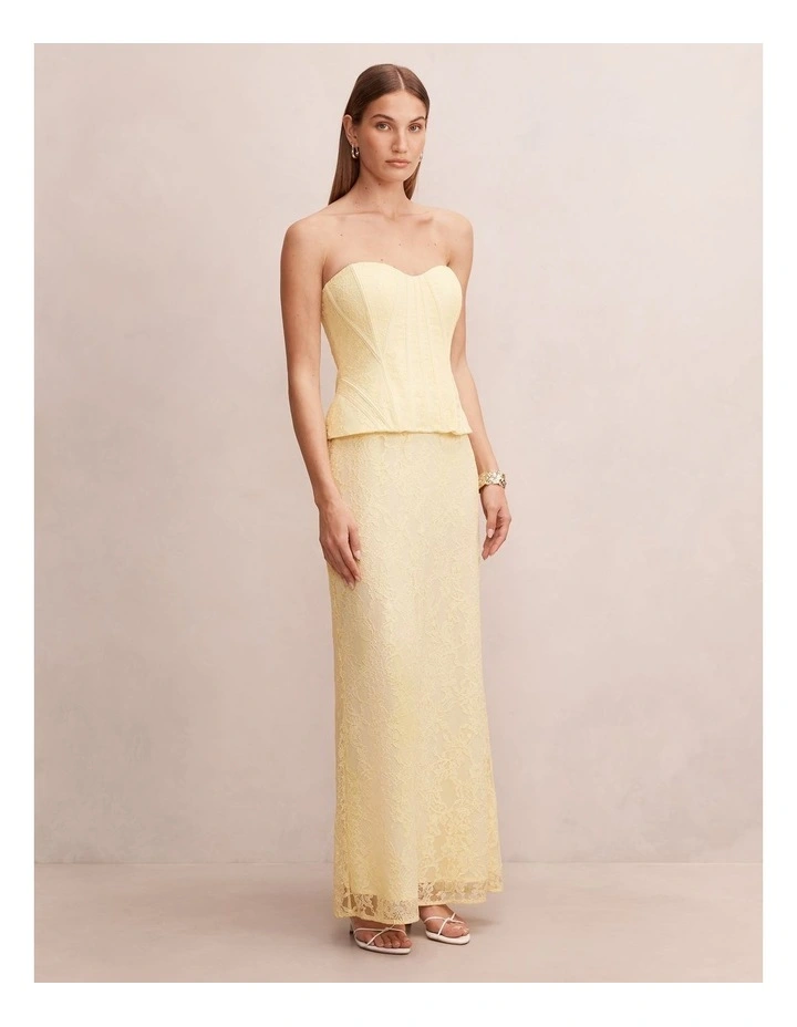 Myla Lace Corset Maxi Dress in Yellow image 3