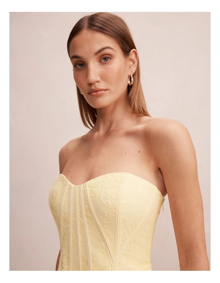 Myla Lace Corset Maxi Dress in Yellow image 4