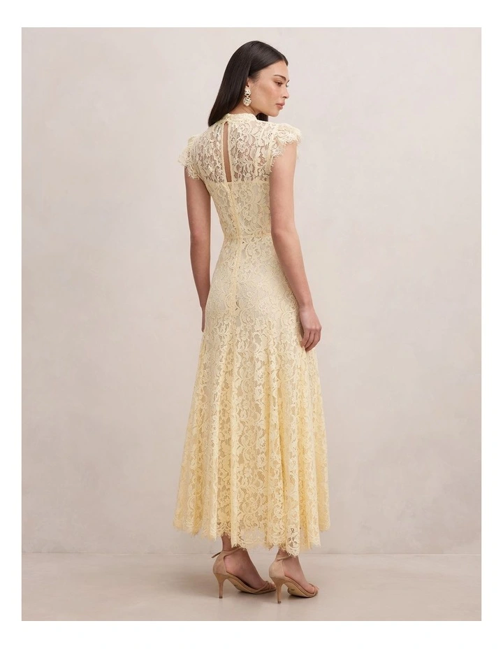 Arielle Lace Midi Dress in Yellow image 2