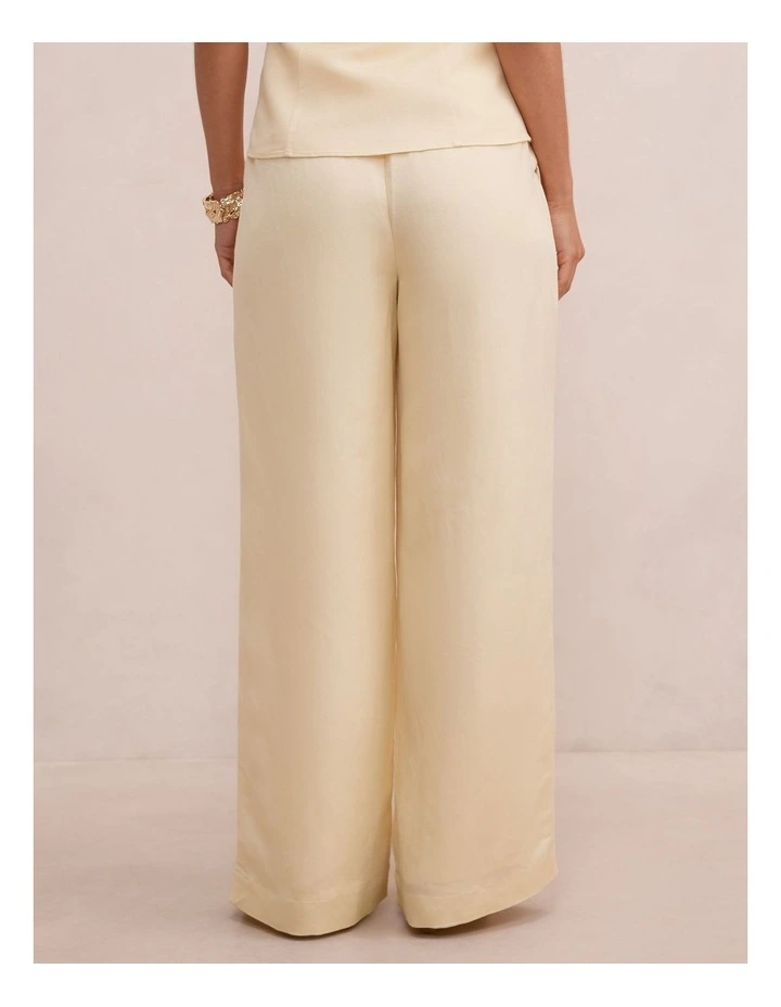 Eva Linen Wide Leg Pants in Yellow image 2