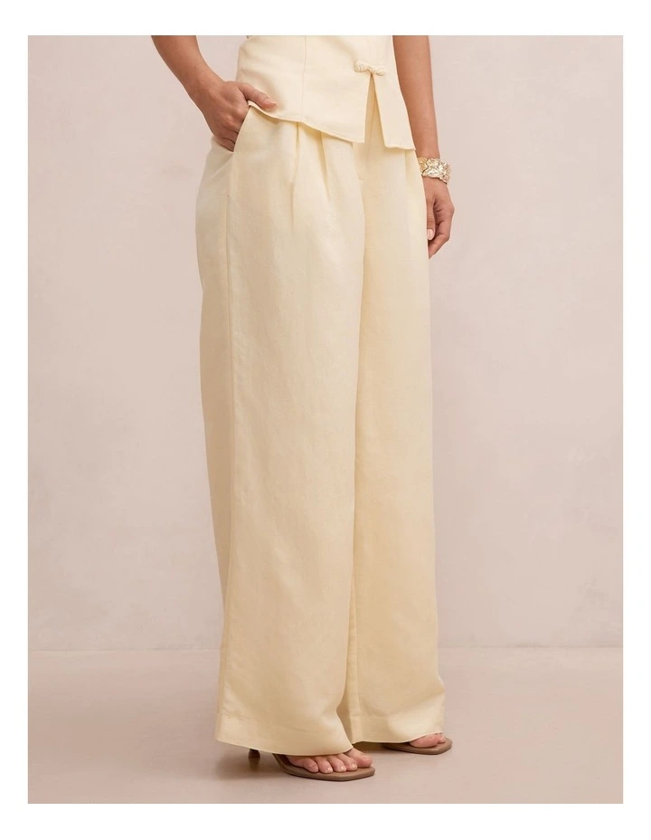 Eva Linen Wide Leg Pants in Yellow image 3