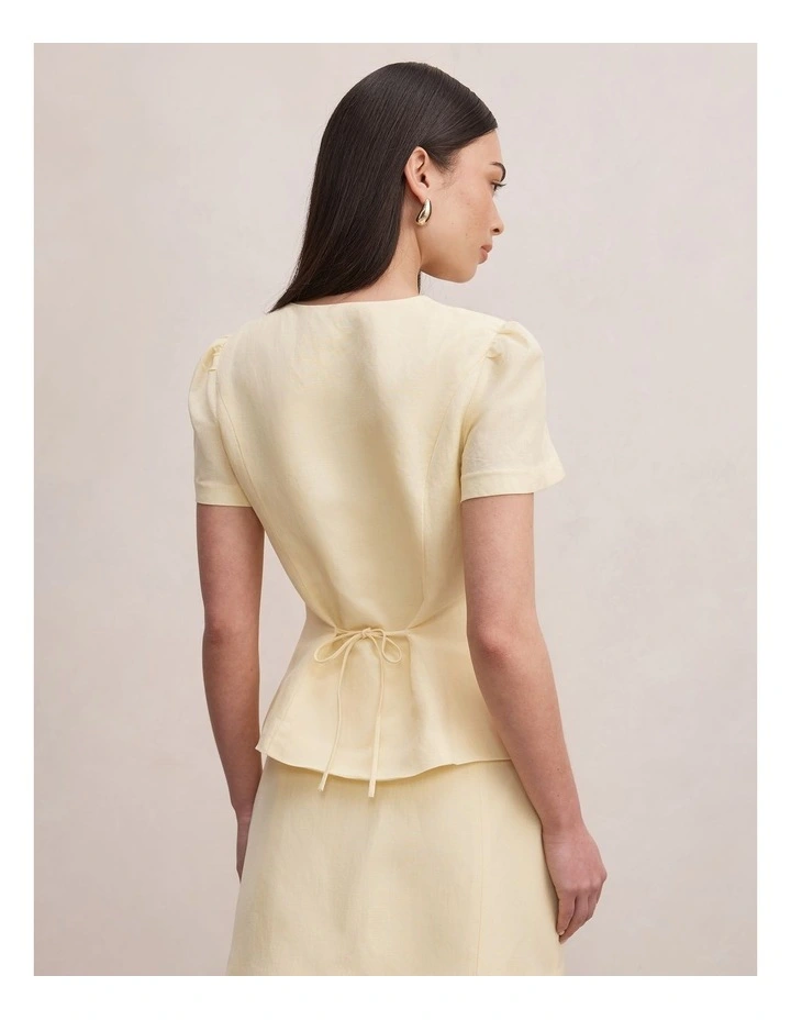 Cartia Button Down Top in Yellow image 2