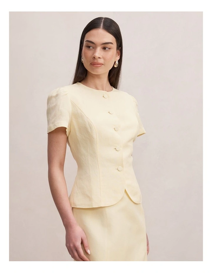 Cartia Button Down Top in Yellow image 3