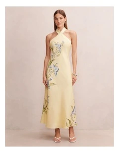 Tabitha Halter Neck Midi Dress in Yellow