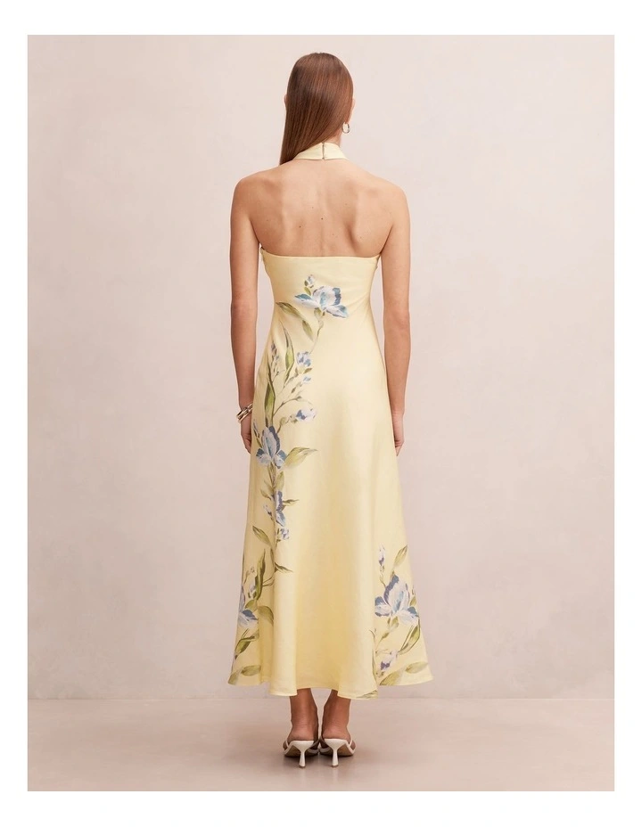 Tabitha Halter Neck Midi Dress in Yellow image 2