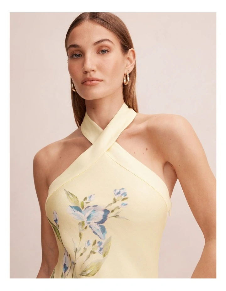 Tabitha Halter Neck Midi Dress in Yellow image 4