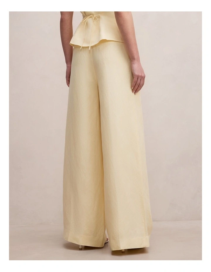 Matilda Linen Blend Wide Leg Pants in Yellow image 2